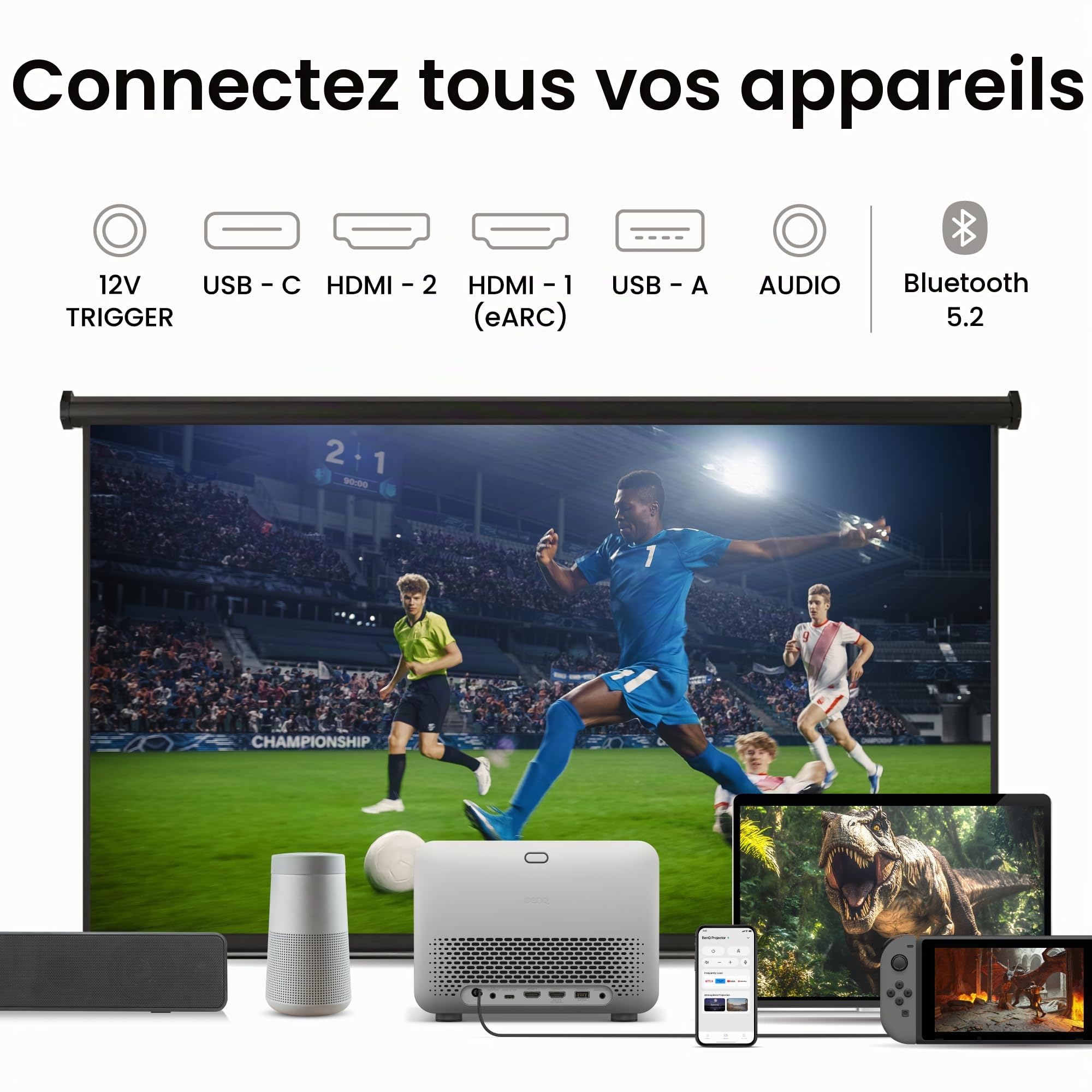 BenQ TK705STi Vidéoprojecteur 4K Courte Focale Google TV