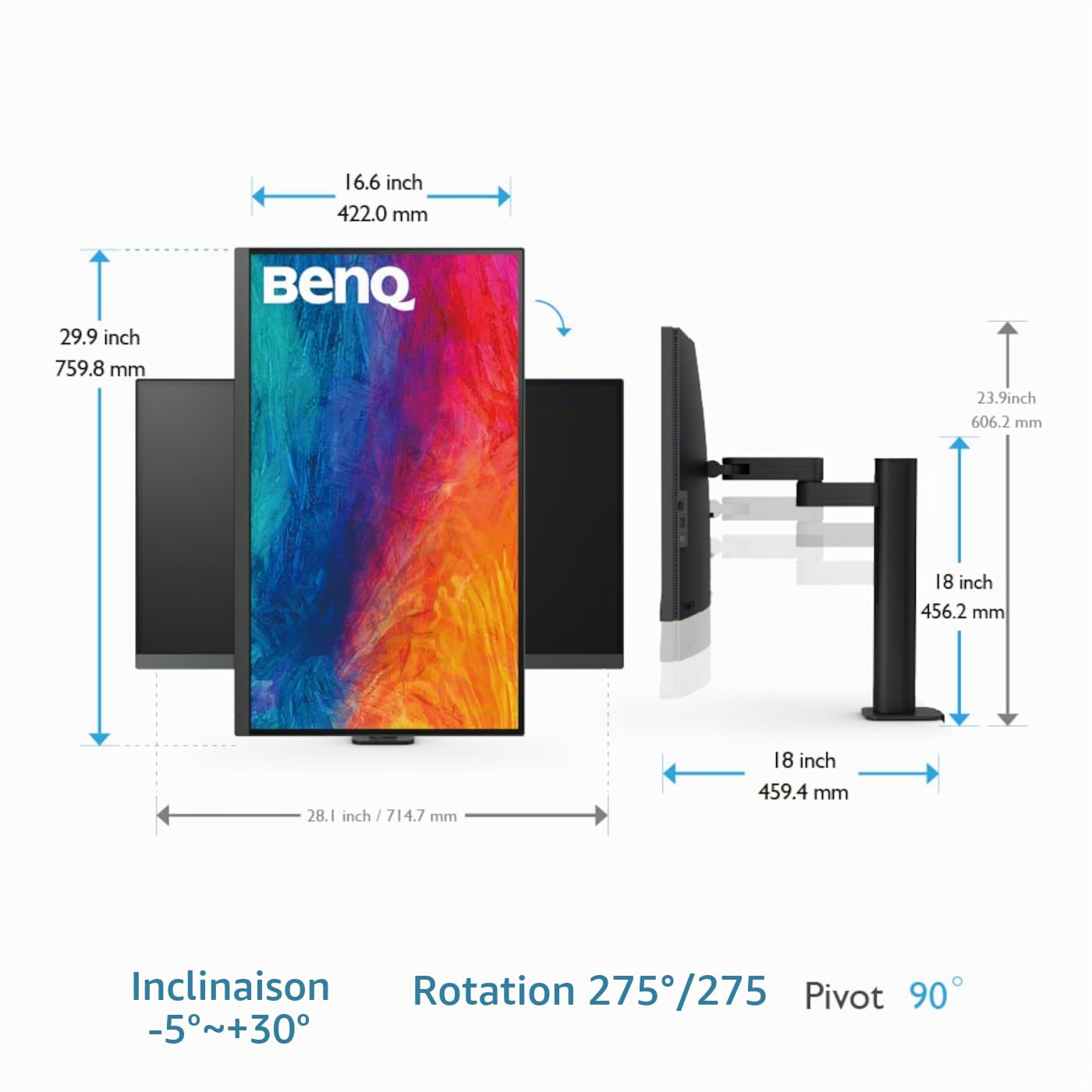 BenQ PD3205UA moniteur 32" 4K IPS USB-C 90W bras ergo