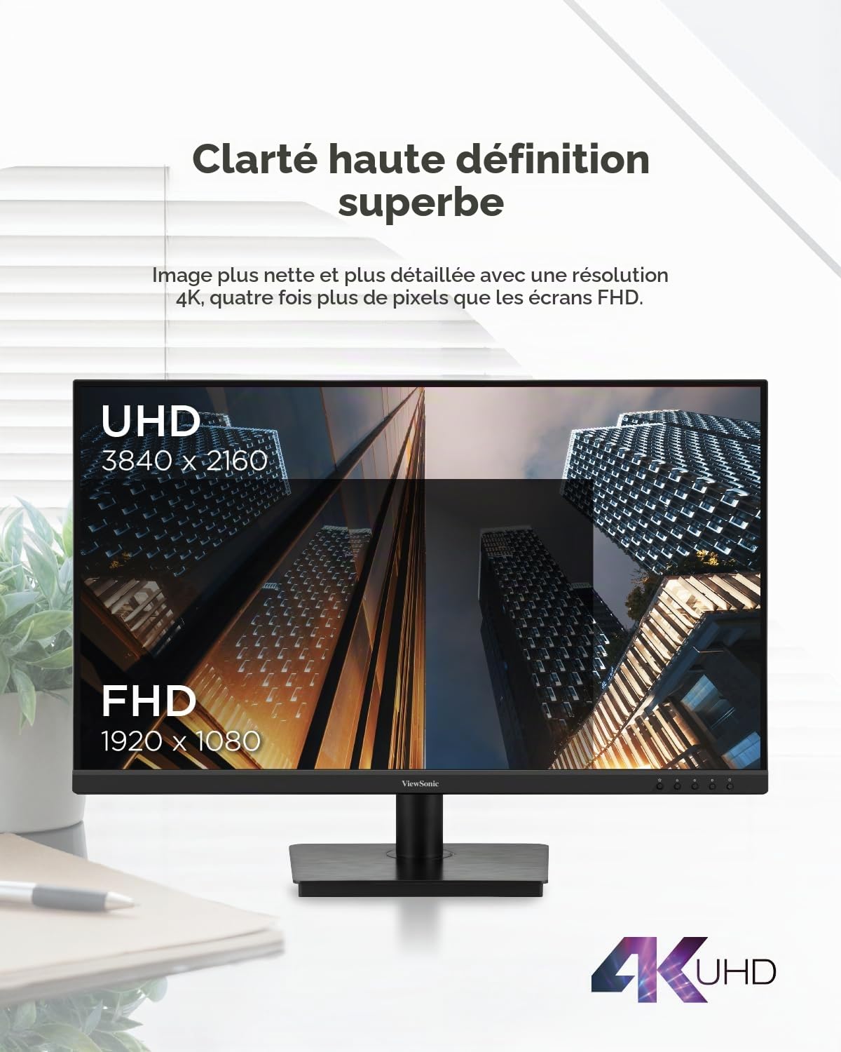 ViewSonic VA3208-4K-HD Écran PC 32 Pouces 4K UHD