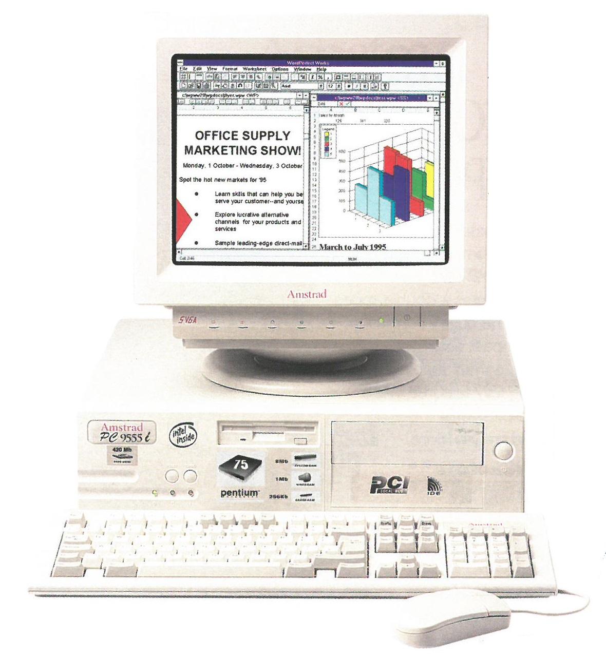 Amstrad Computer PC9000 ordinateur bureau PC9486i PC9555i 1994