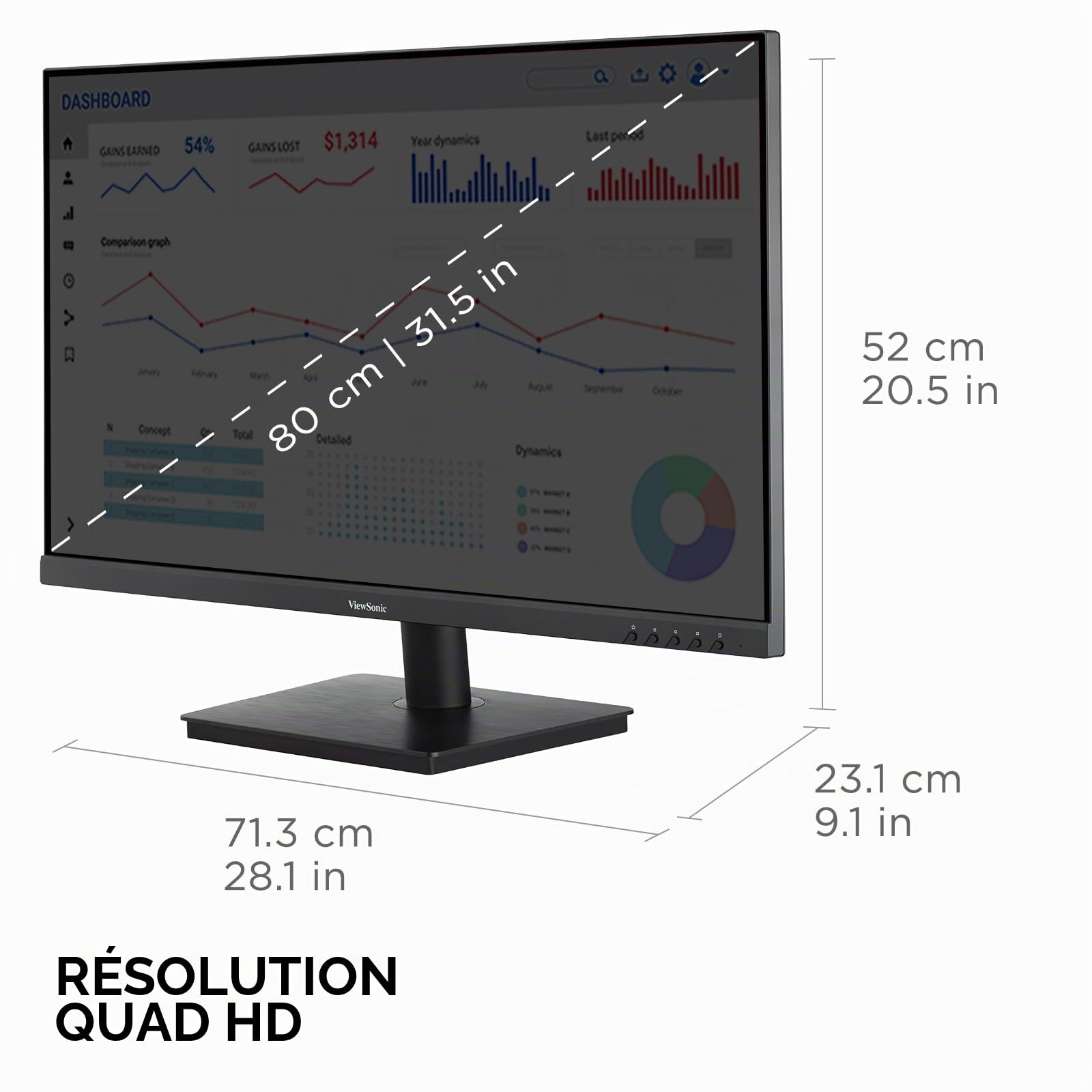 ViewSonic VS3225-2K moniteur 32" QHD IPS 75 Hz HDR10
