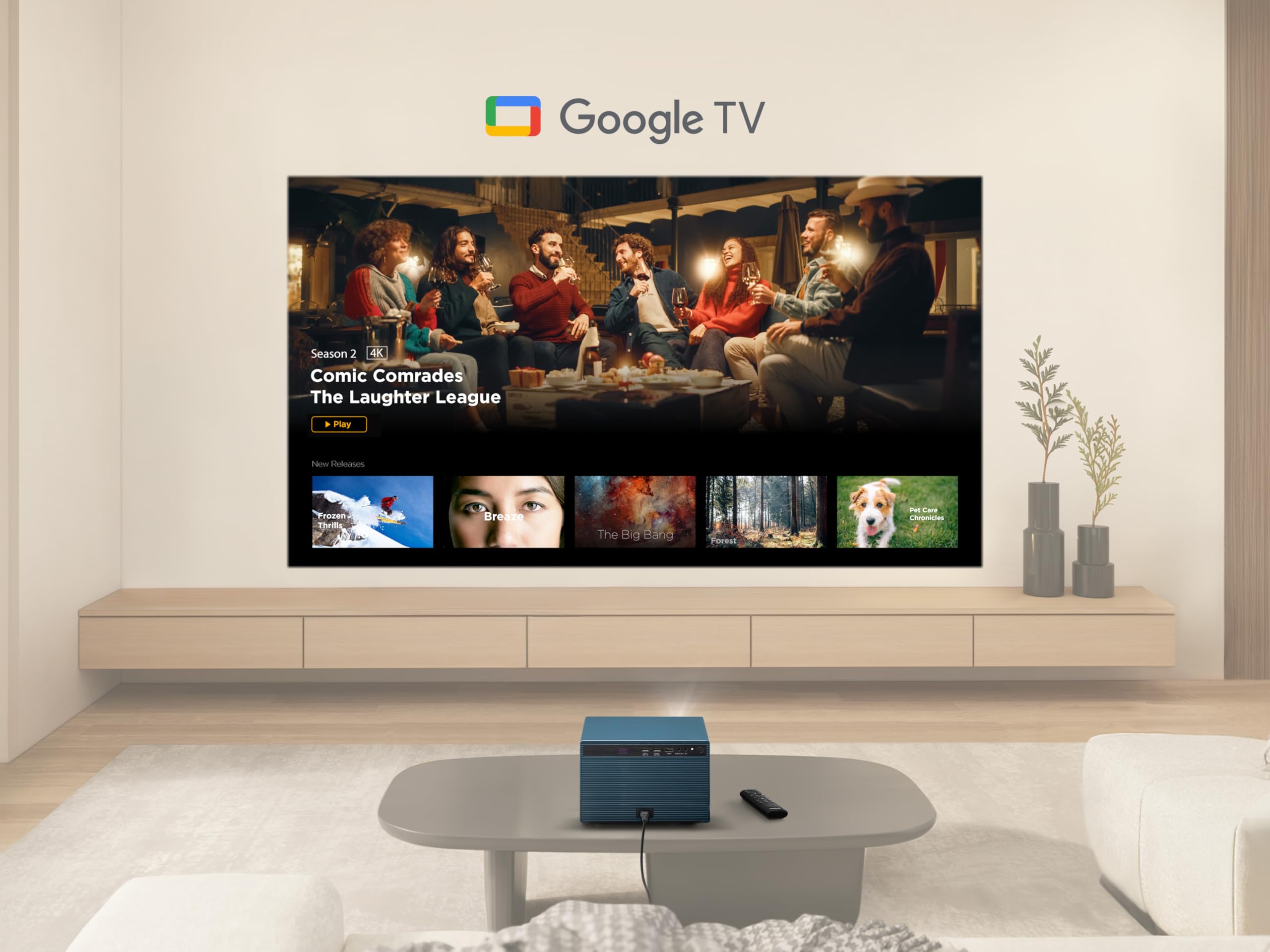 ViewSonic LX60HD vidéoprojecteur LED Full HD Google TV 140 pouces