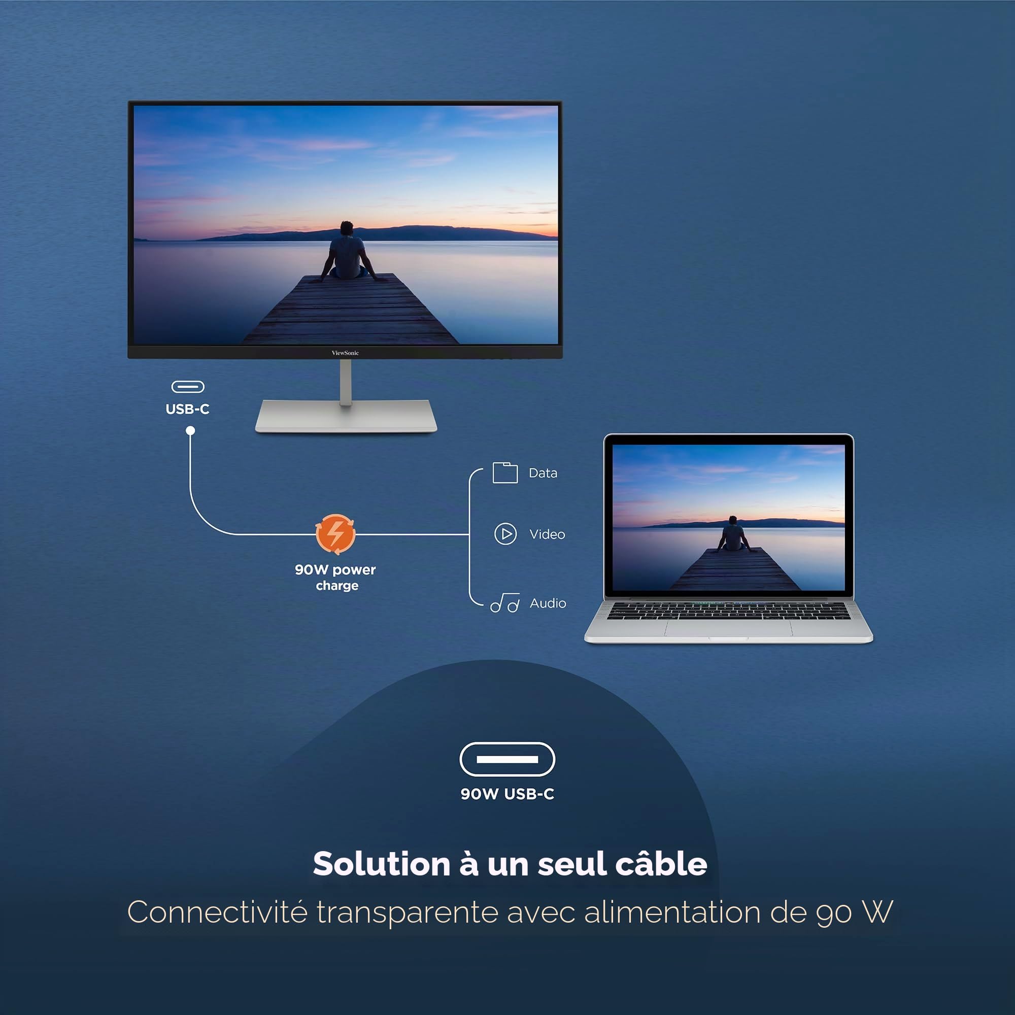ViewSonic VP2766-2K moniteur 27" QHD 120Hz USB-C 90W sRGB
