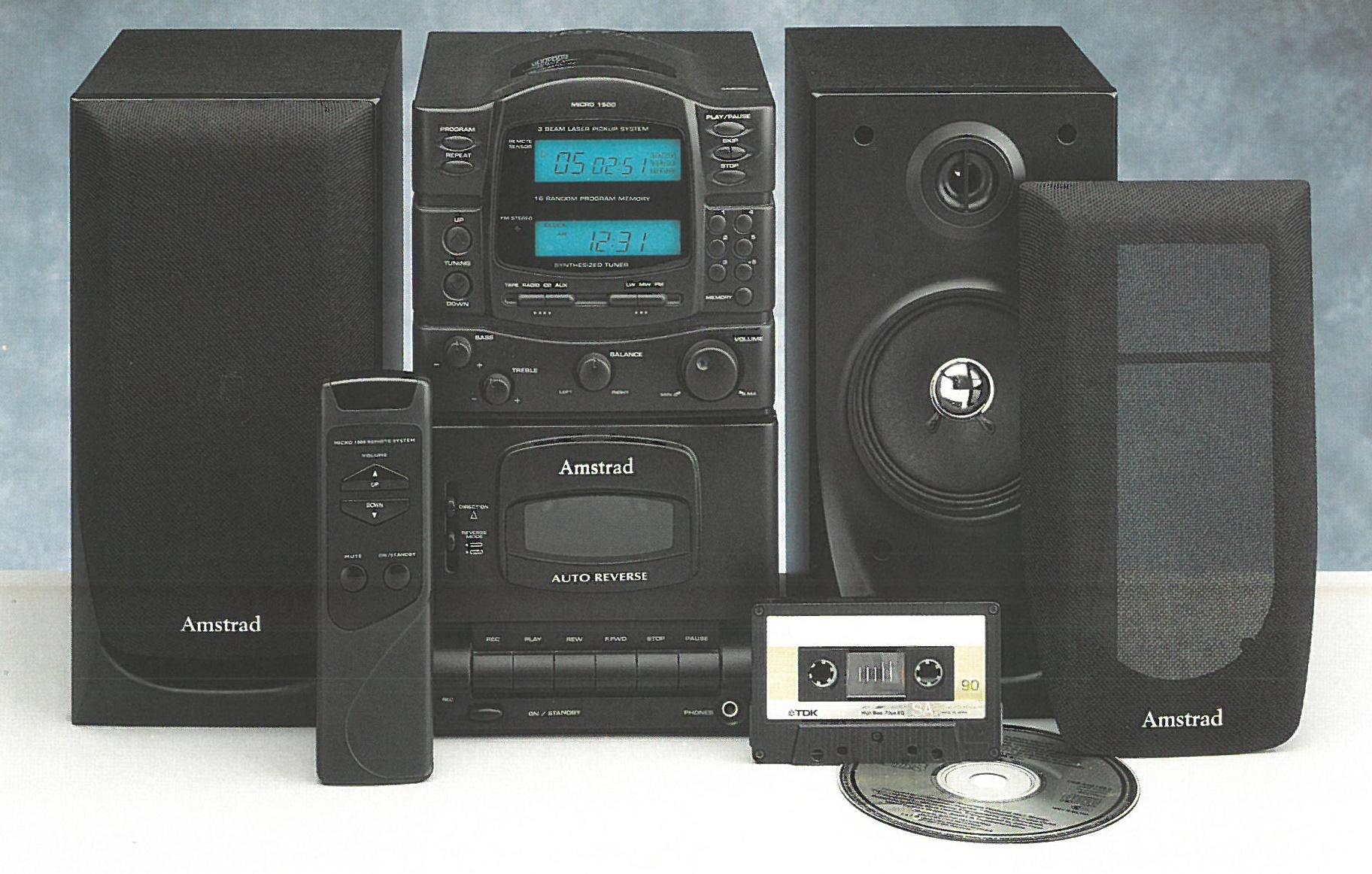 Amstrad Micro MC1000 mini chaîne HiFi CD avec enceintes