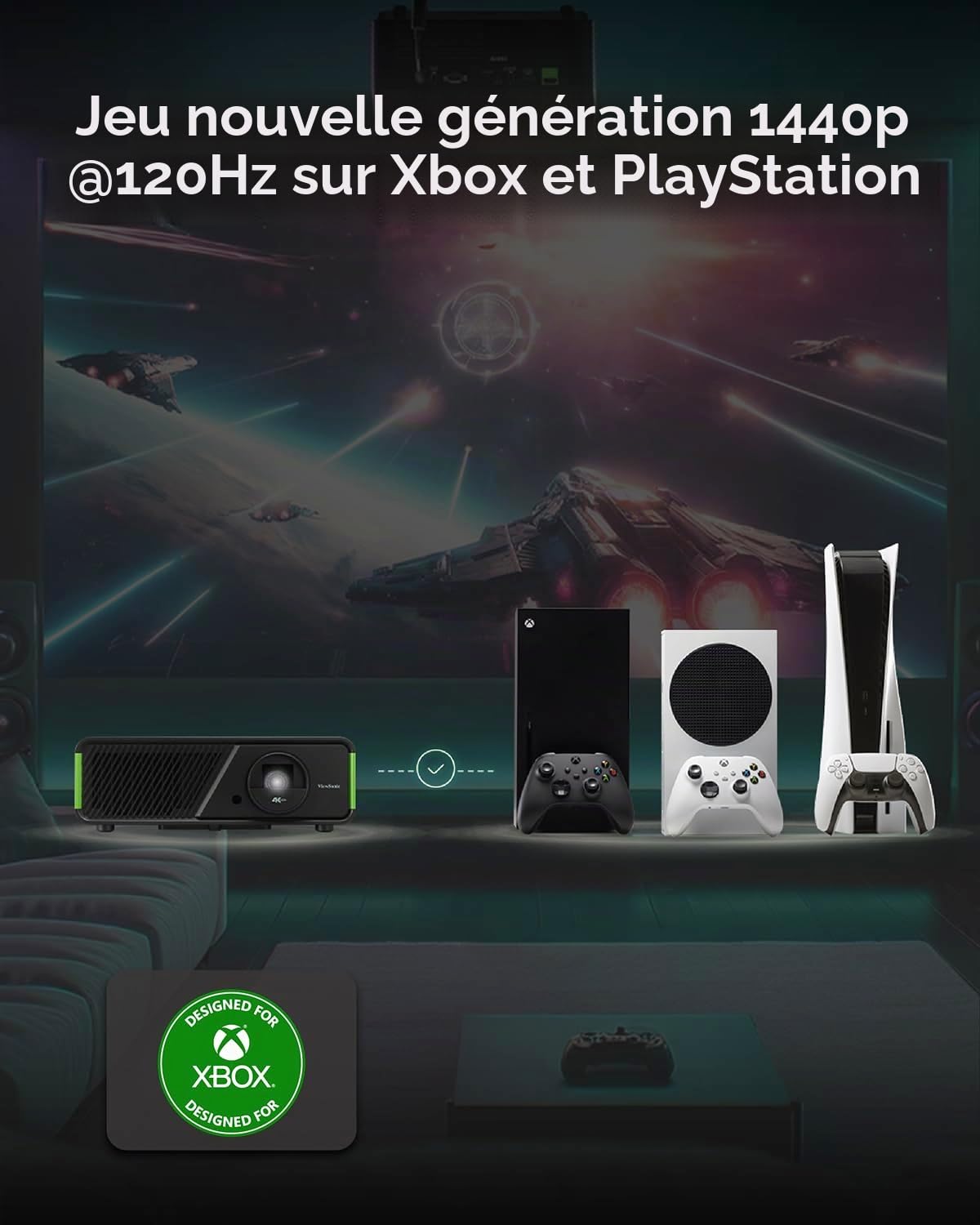 ViewSonic X2-4K Pro vidéoprojecteur courte focale 4K Google TV