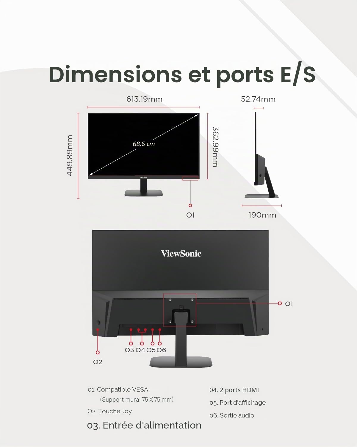 ViewSonic VA2708-4K-HD Écran PC 27 Pouces 4K UHD