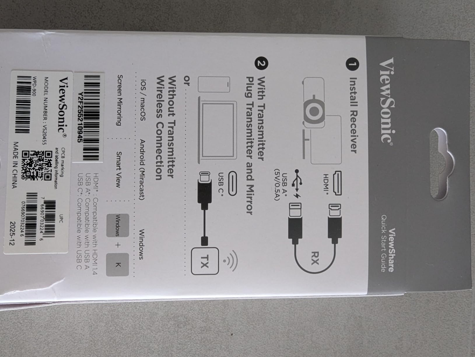 ViewSonic WPD-900 kit présentation sans fil 1080p USB-C