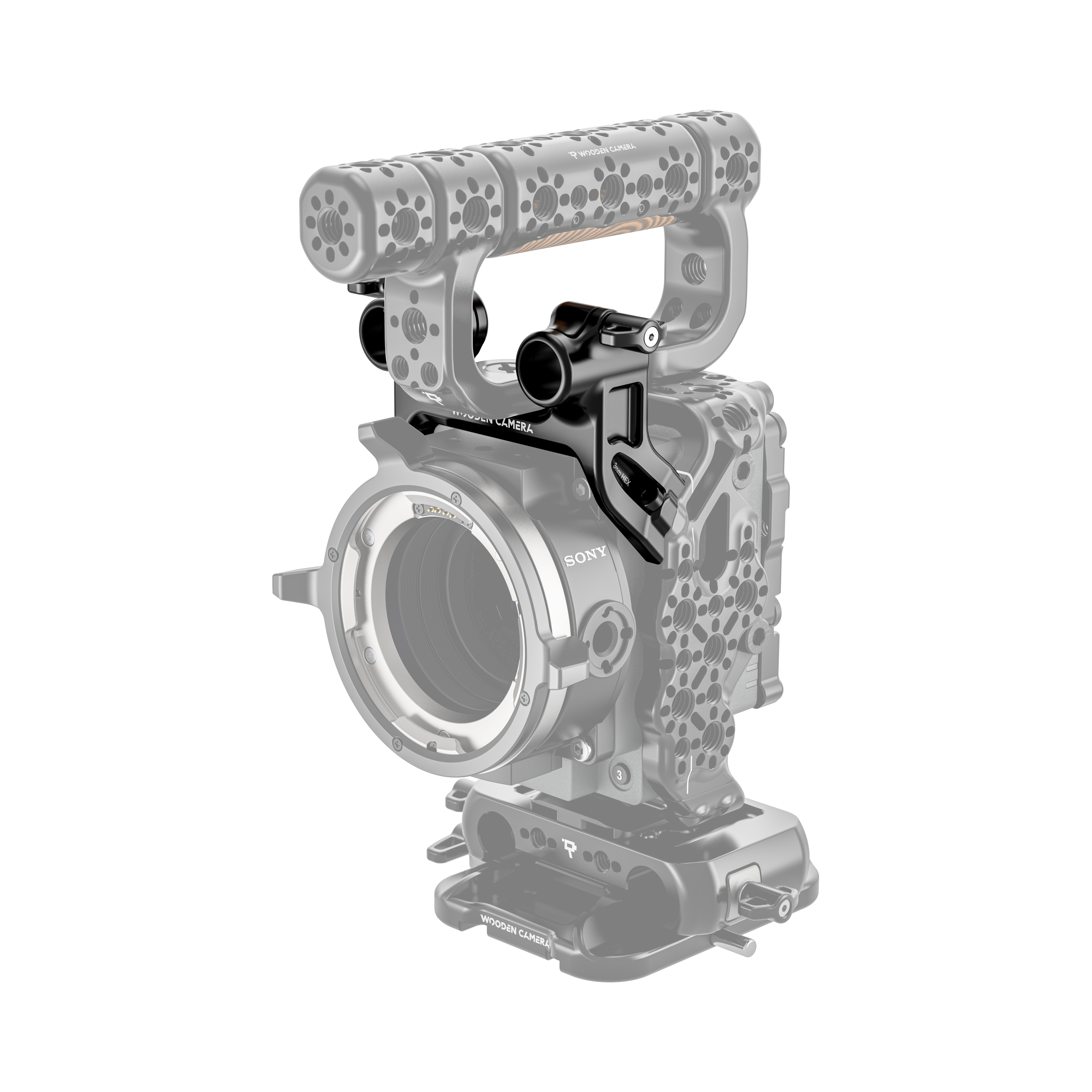 Wooden Camera Cage Top Dual Rod Clamp Sony Rialto Mini