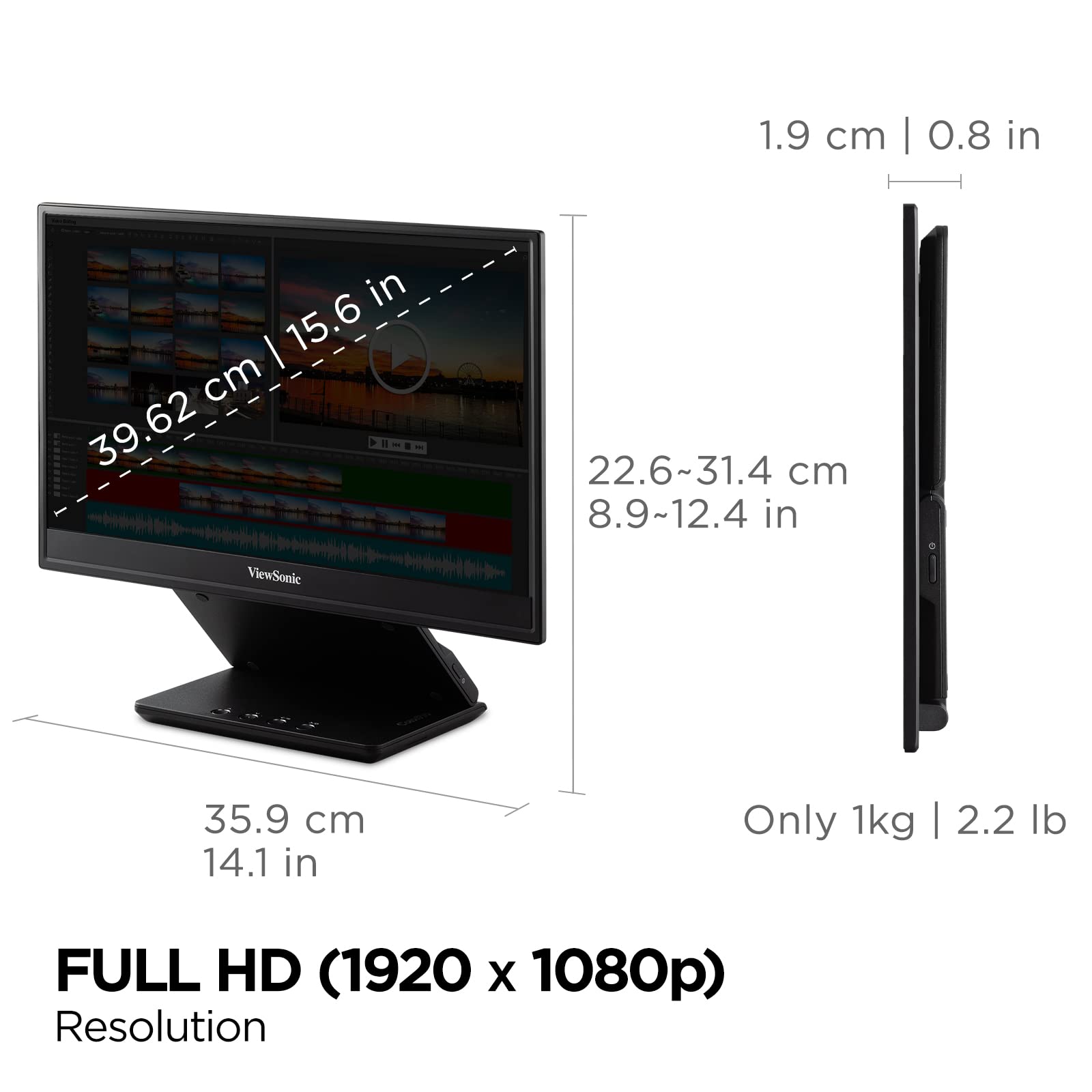 ViewSonic VP16-OLED moniteur portable 15,6" FHD OLED