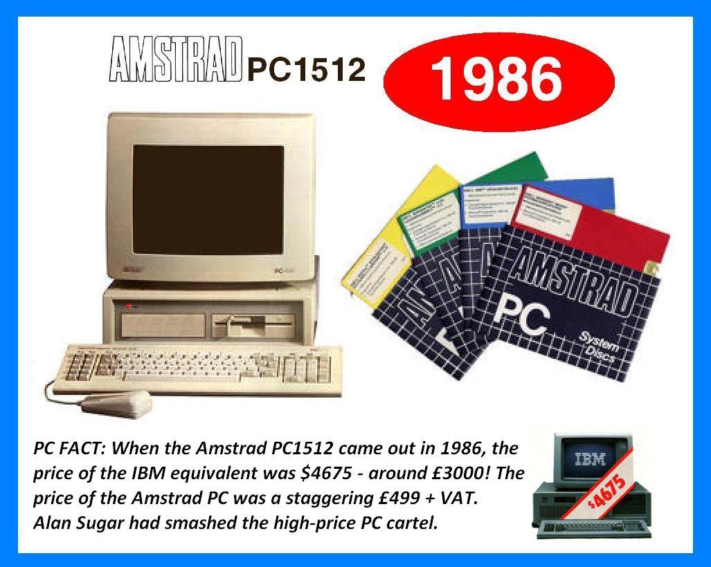 Amstrad PC1512 ordinateur de bureau 1986 professionnel