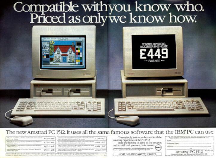 Amstrad PC1512 ordinateur de bureau 1986 professionnel