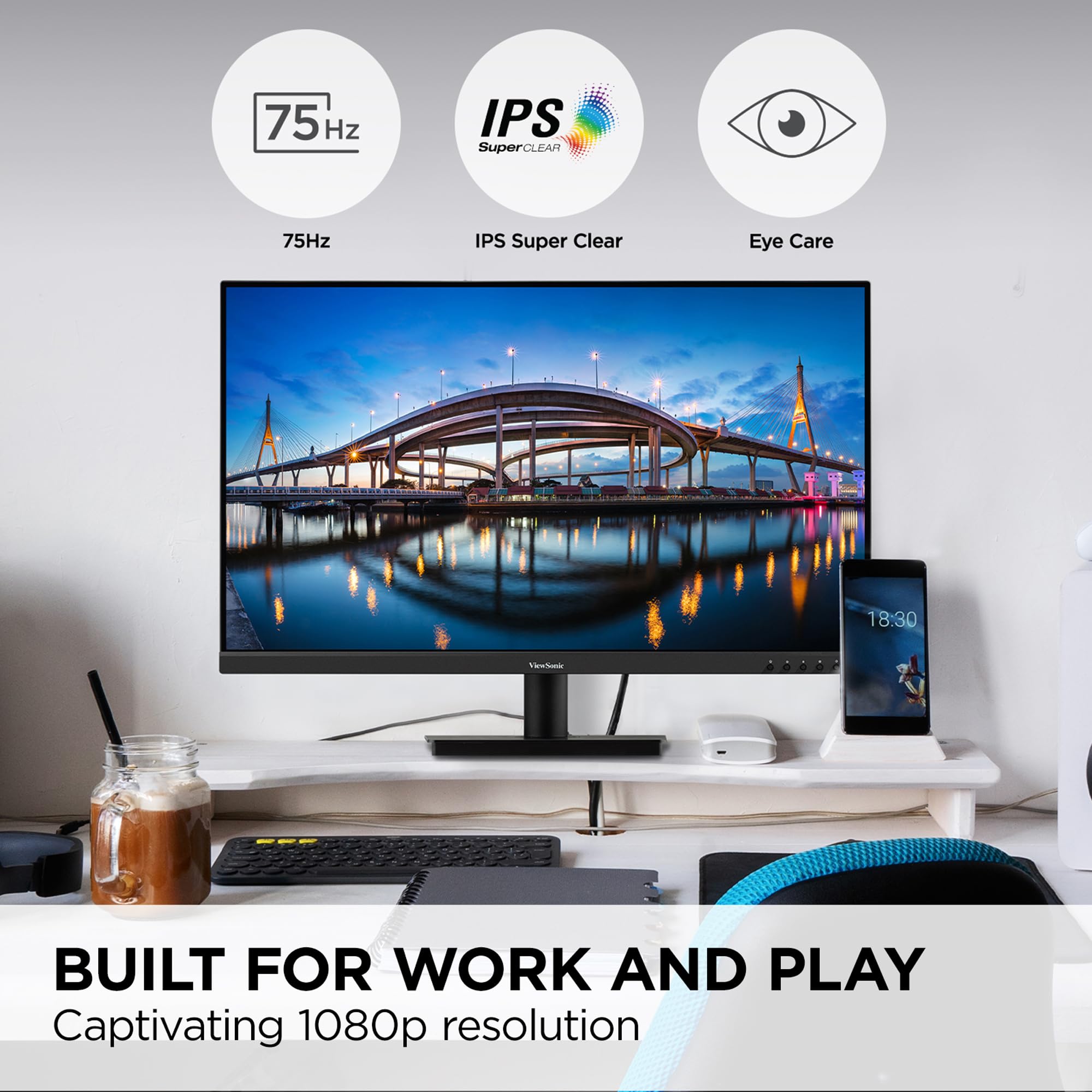 ViewSonic VA3209M Moniteur 32 Pouces Full HD IPS 75 Hz