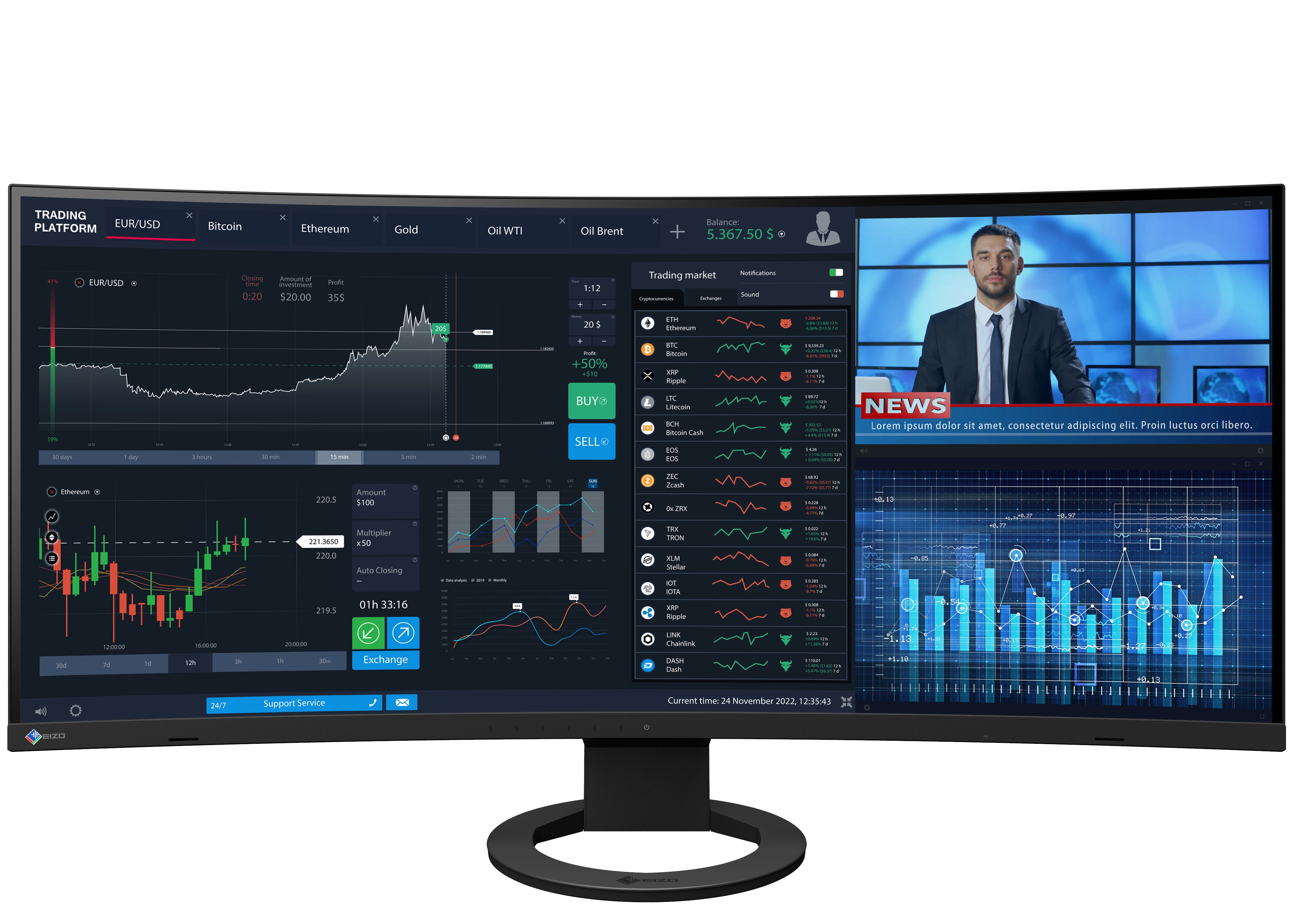 EIZO FlexScan EV3895 moniteur 37,5 pouces noir